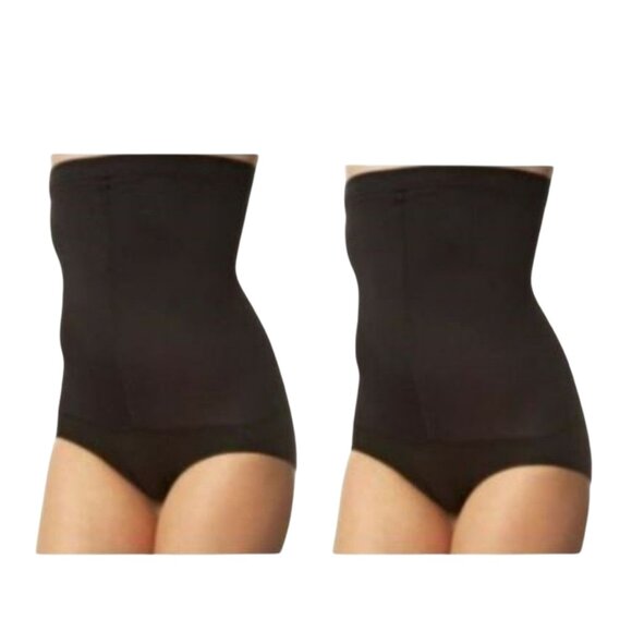 Lot of 2 Spanx Shapewear High Waist Briefs Size D Large Black - Picture 1 of 7
